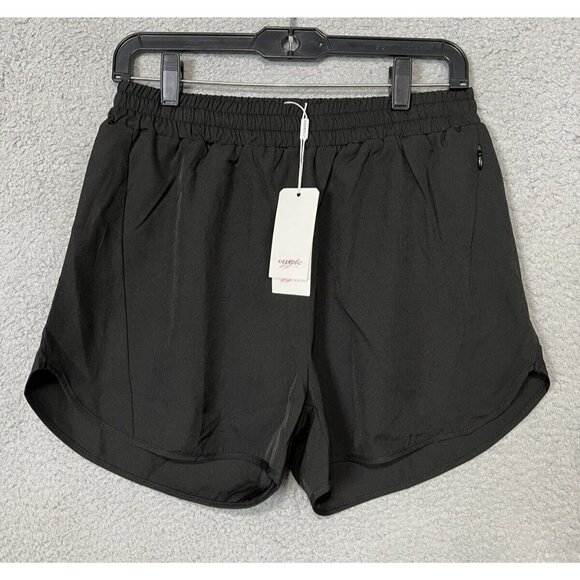 XIEERDUO Running Dolphin Shorts Women Sz Med Stretch Workout Athletic with Zippe - Picture 1 of 7